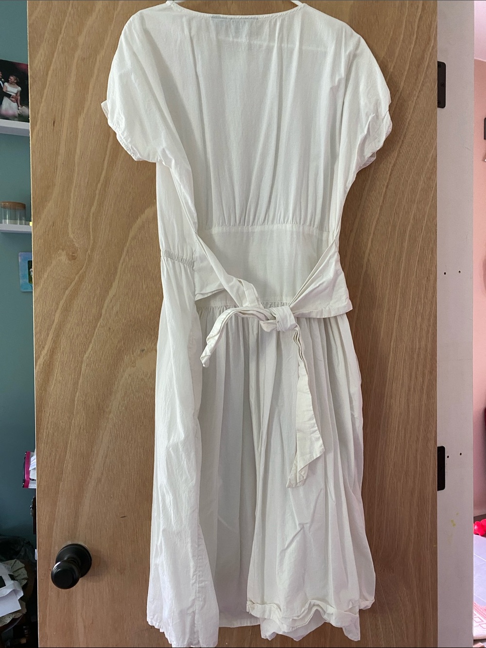 Vintage Whistles White Cotton Embroidered Cotton Dress with Pockets - Picture 3 of 5